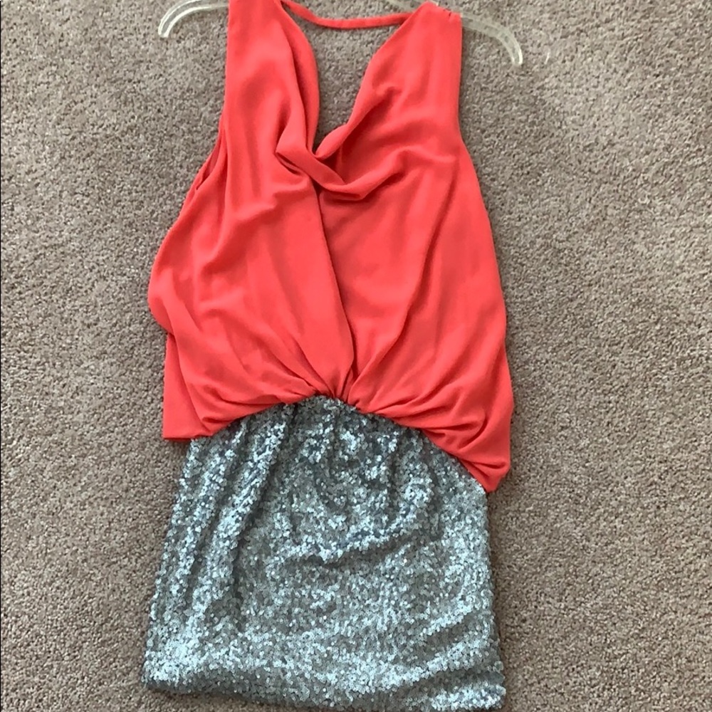 Open back peach dress